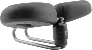 Rear view of the Spiderflex Noseless Bike seat