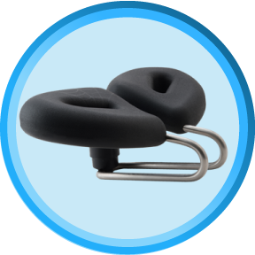 Spiderflex hornless bicycle seat front side view